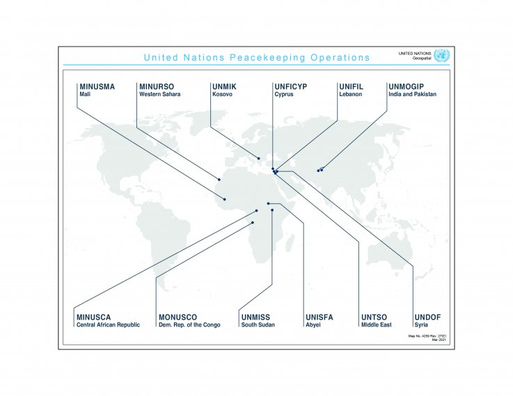 United, Nations, Peacekeeping, Operations, Map