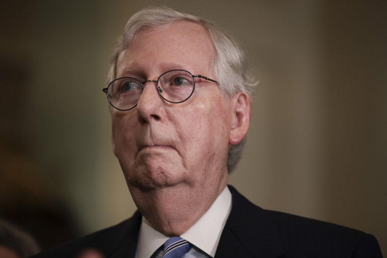 Mitch McConnell Attends a News Conference