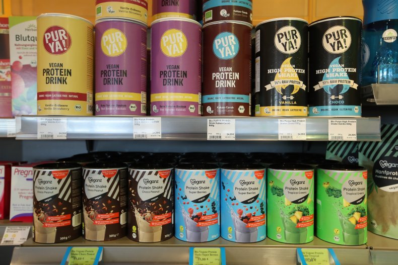 Vegan protein drink powders in Berlin.