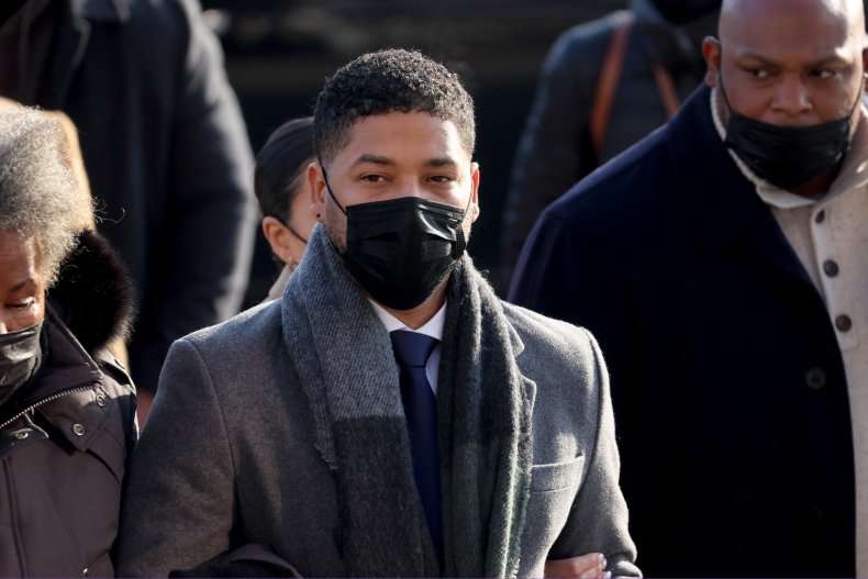 Jussie Smollett arriving for his Chicago trial.