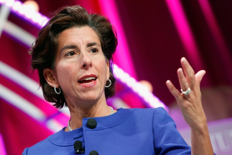 Gina Raimondo speaks in Washington, DC.