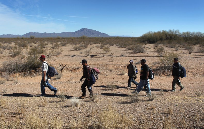 Undocumented Immigrants Cross Into The United States 