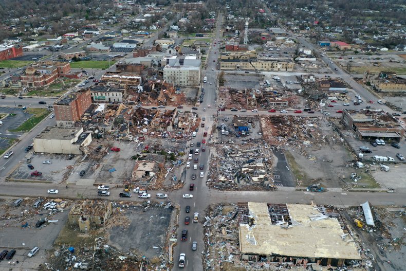 Mayfield tornado aftermath 