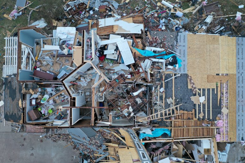 Mayfield tornado aftermath 