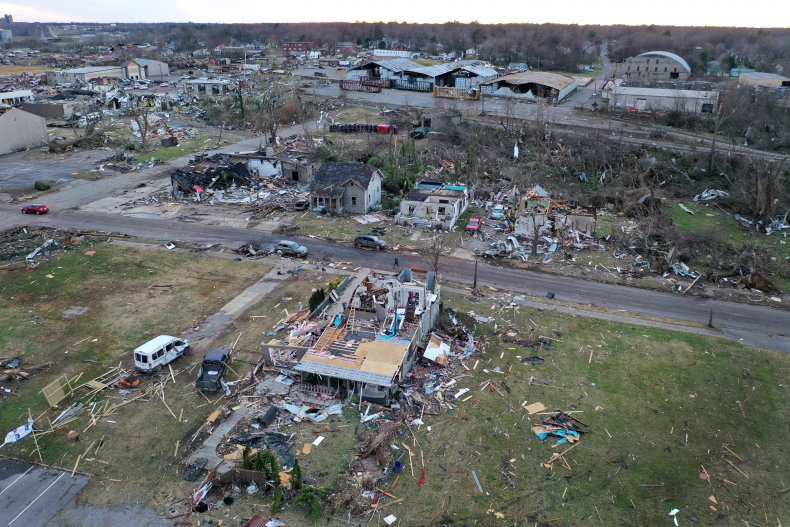 Mayfield tornado aftermath 