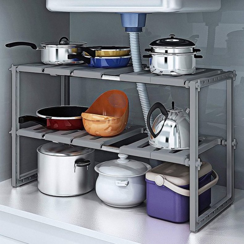 The Kudosale 2-Tier Under Sink Expandable Organizer