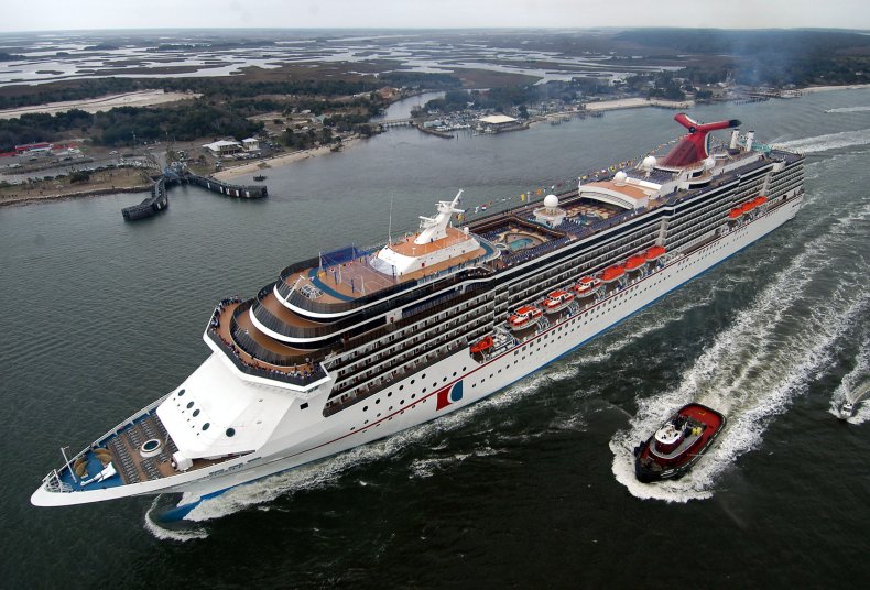 Carnival Miracle sails up river