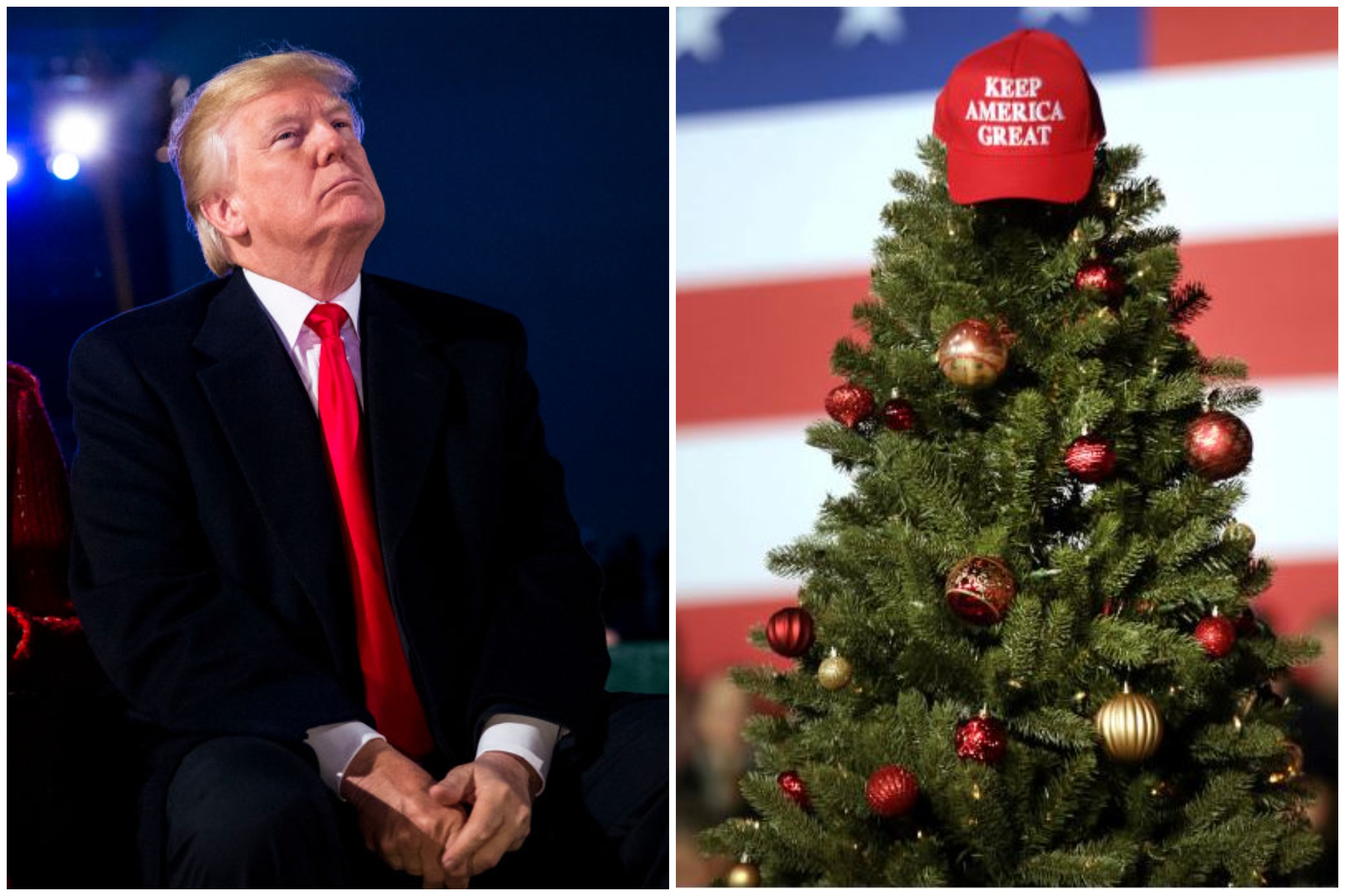 President Trump 2019 Shatterproof MAGA Christmas Tree Ornament BLUE 