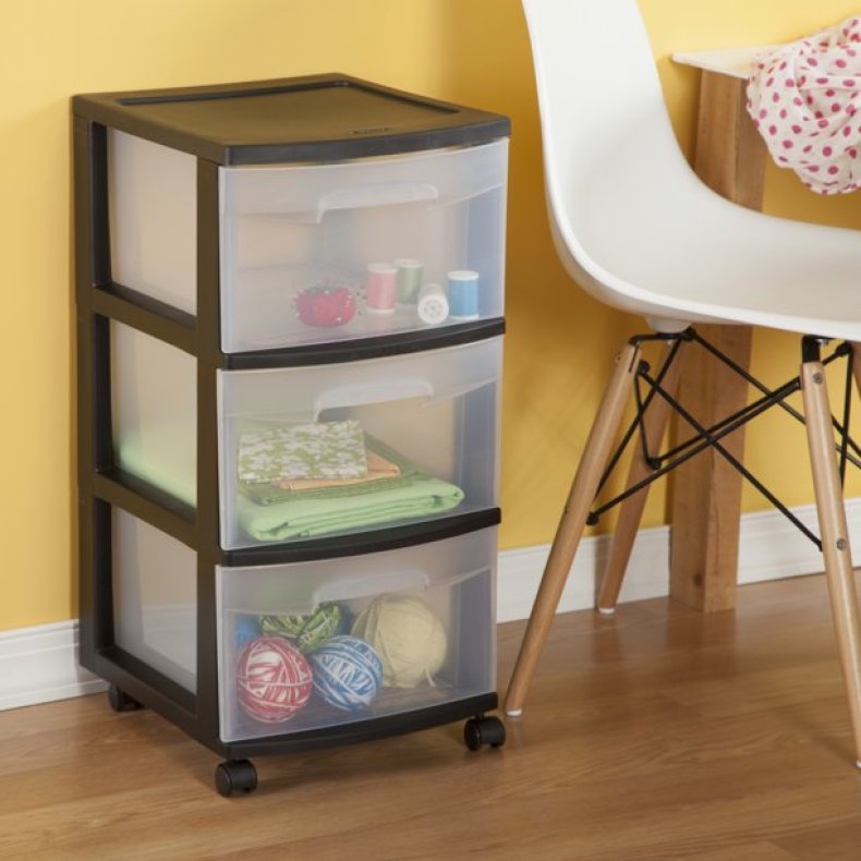 The Sterilite Plastic 3 Drawer Cart Set