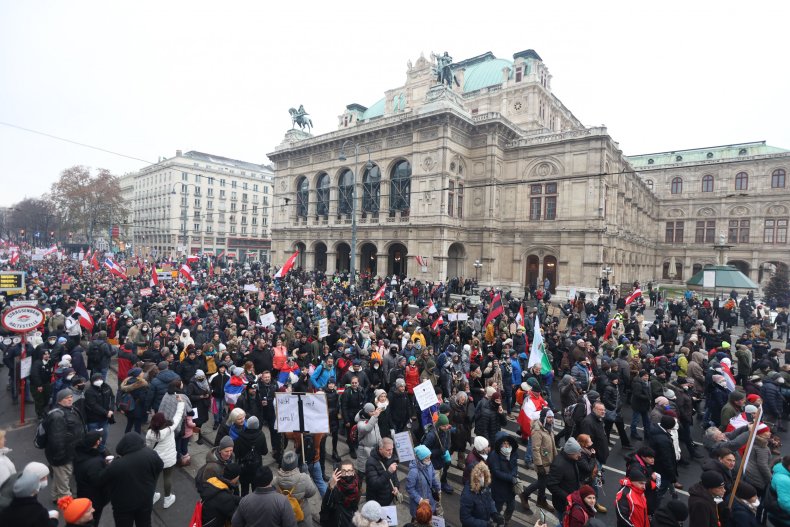 Austria coronavirus shutdown protest