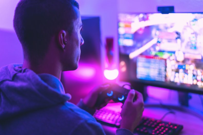 File photo of man playing video game.