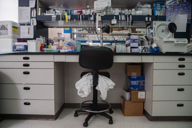 A lab coat is seen