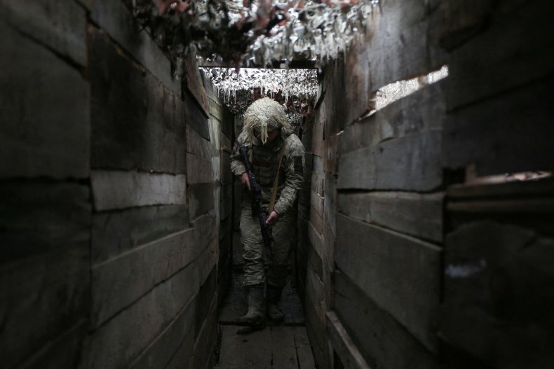 Ukraine soldier front line trench Donetsk Ukraine