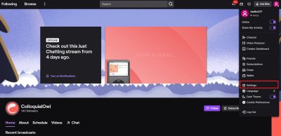 Twitch Home Screen