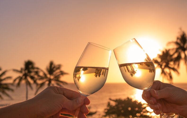 Cheers at sunset