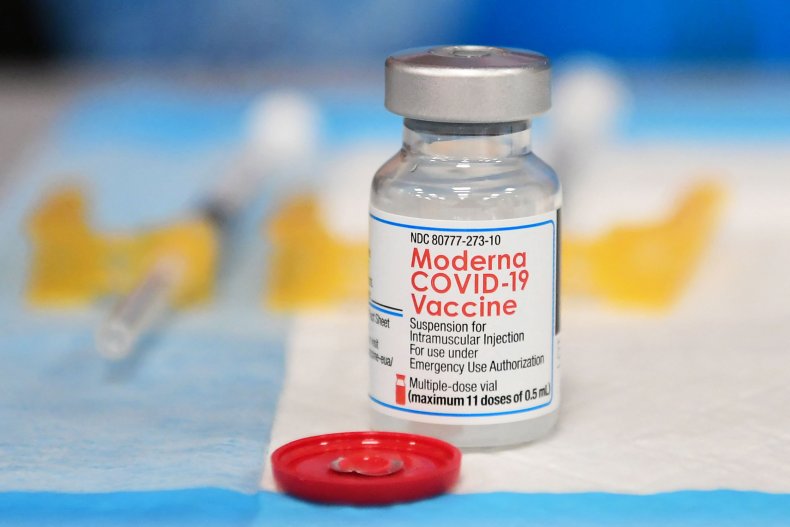 The Moderna Covid-19 vaccine awaits administration at