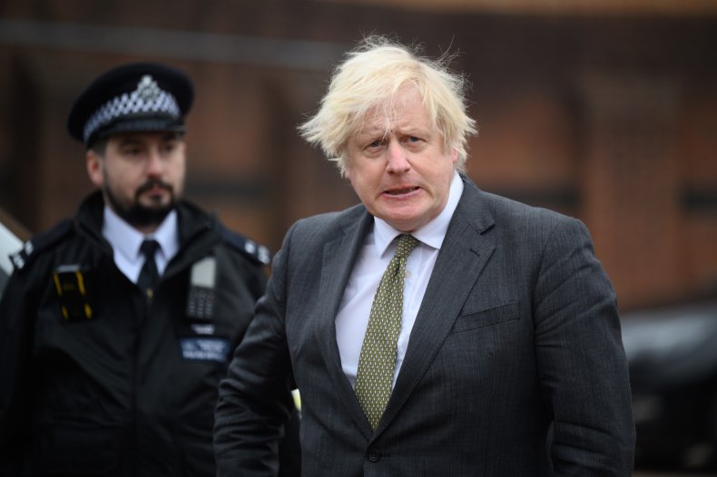 Boris Johnson Speaks with Police Officers