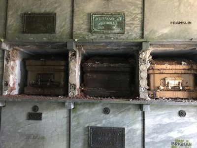 Photos from inside Roger Williams Mausoleum. 