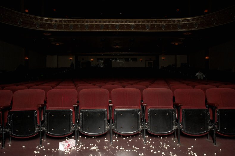 Popcorn on theater floor