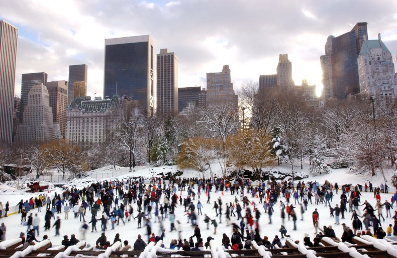 People skating in Central Park, NYC.