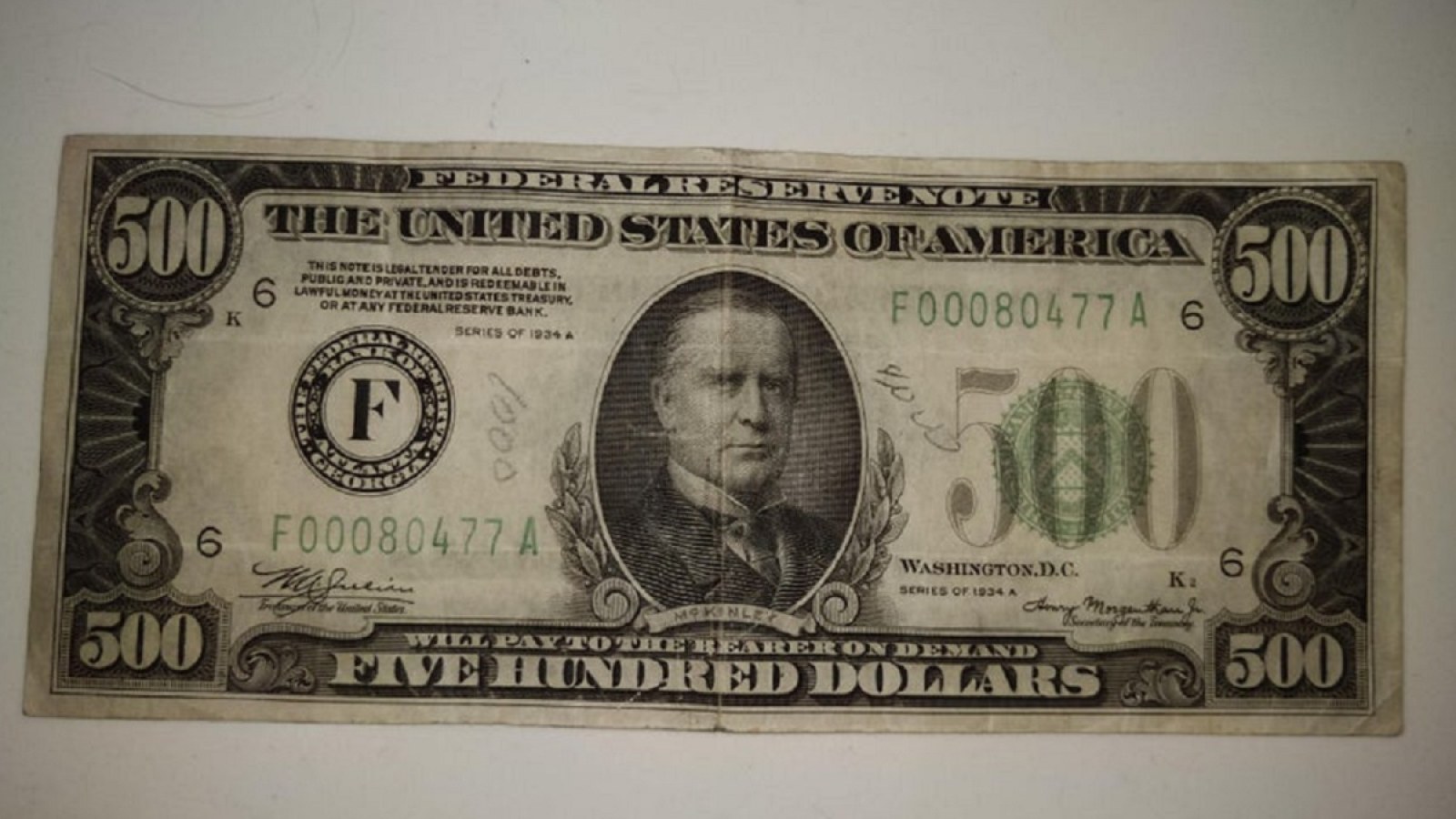 Grover Cleveland $1000 United States Federal Reserve Note 1934