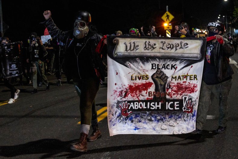 Portland, Oregon, to Pay $100,000 to Man in Tussle With
Police Over Sign at 2020 Protest 2 Dmitri Stoyanoff, Lawsuit, Settlement, Unlawful Arrest