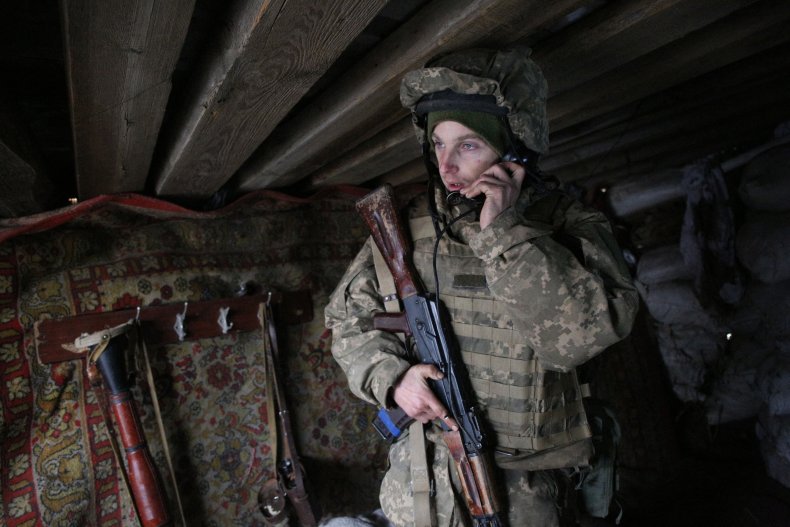 Ukraine soldier on front line Donetsk Russia