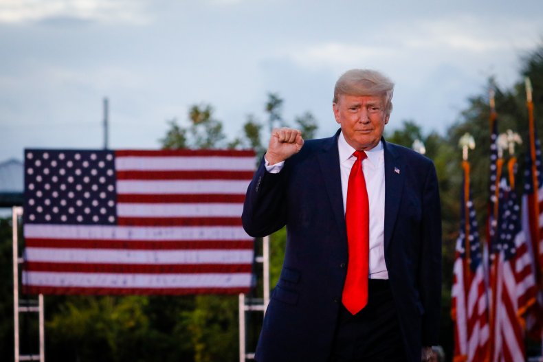 Donald Trump Arrives at a Florida Rally