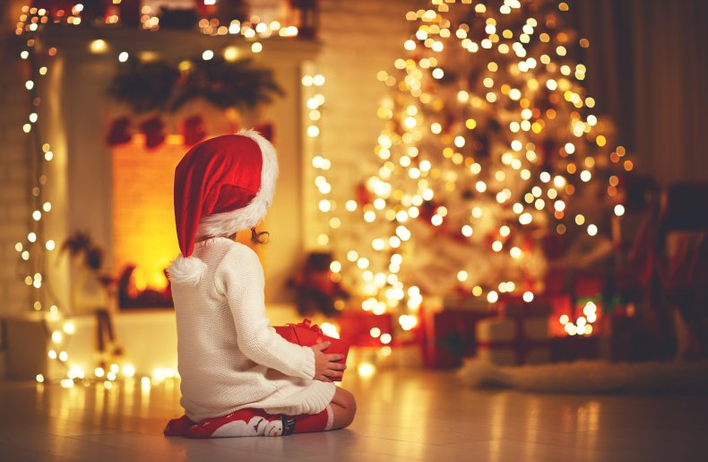 A little girl at Christmas
