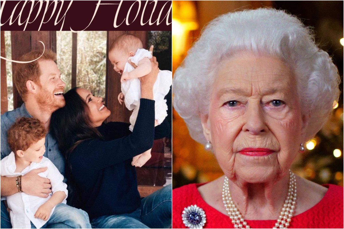 Queen and Harry and Meghan's Christmas Card
