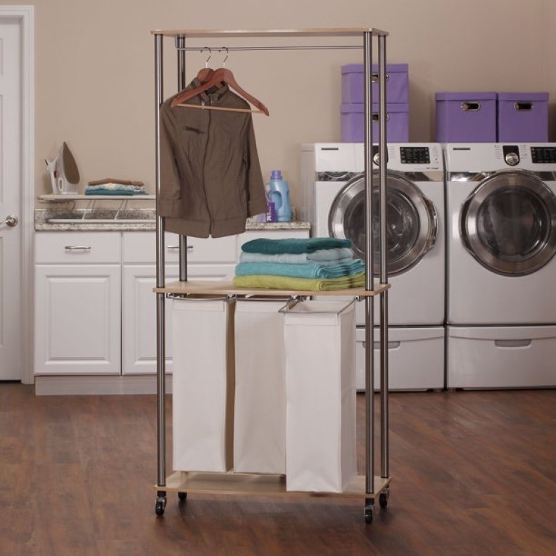 Household Essentials Laundry Sorter with Hanging Rod