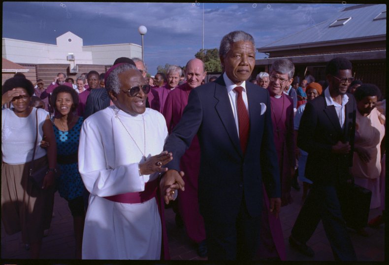 Nelson Mandela and Desmond Tutu