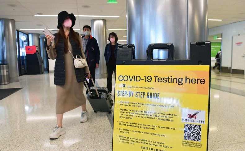Airport Travelers Arrive for COVID-19 Testing