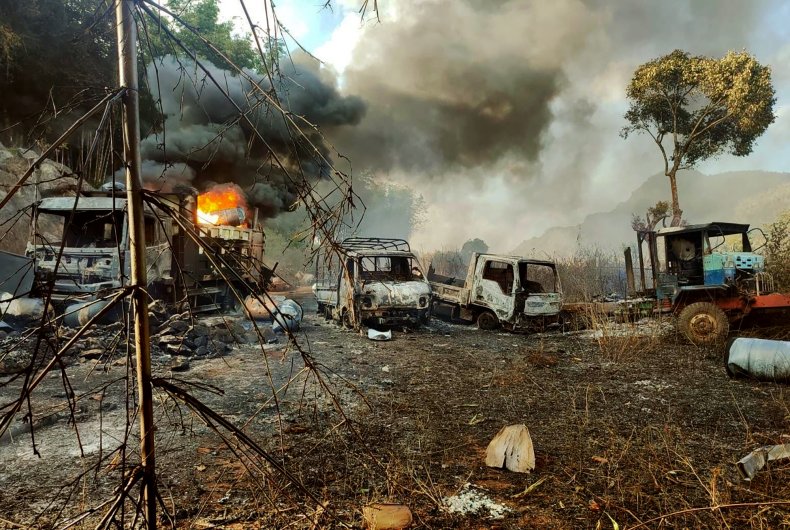 Myanmar, Kayah state, fire
