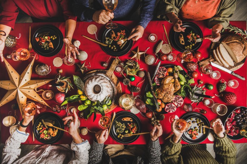 Christmas dinner table