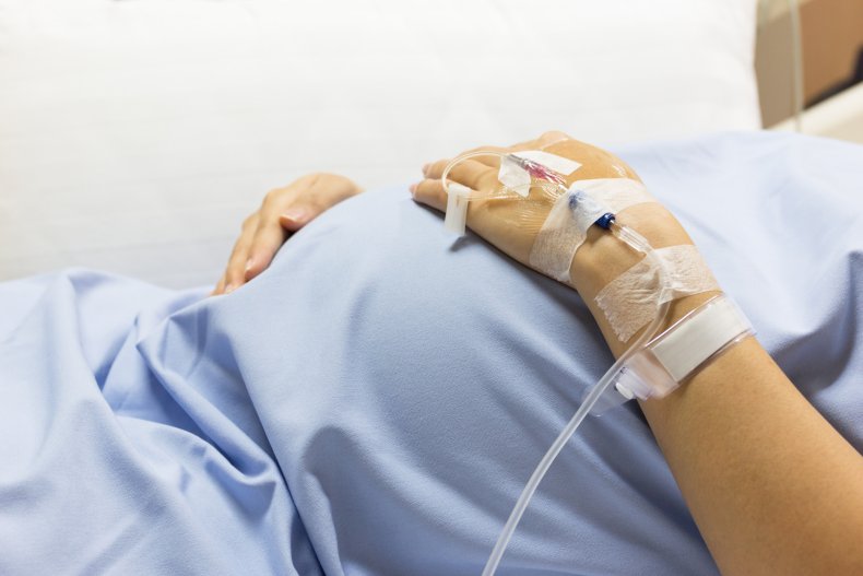 A pregnant woman in hospital