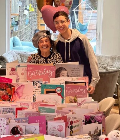 Lily Ebert celebrating her 98th birthday. Lily Ebert celebrating her 98th birthday.