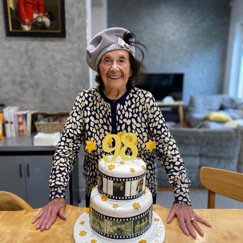 Lily Ebert celebrating her 98th birthday.