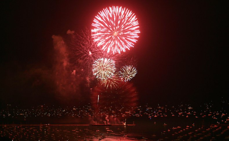Fireworks in Chicago, Illinois.