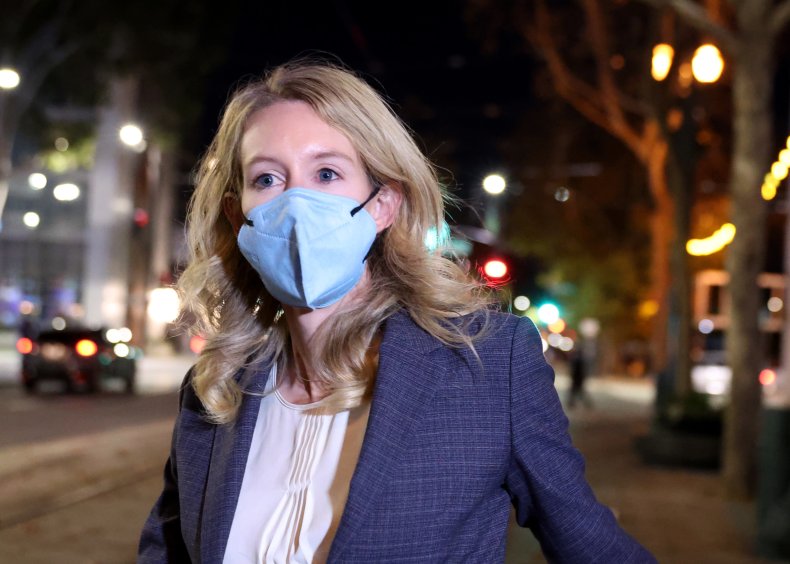 Elizabeth Holmes leaving San Jose court building.