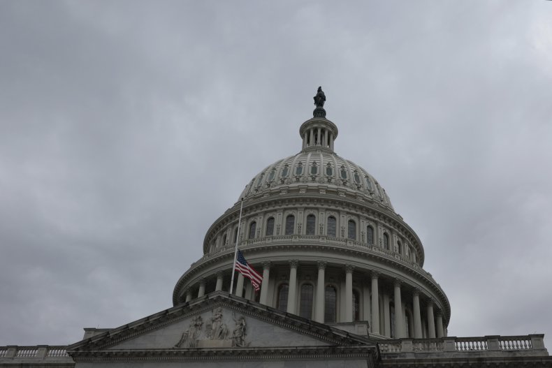 The U.S. flag is flown at half-staff