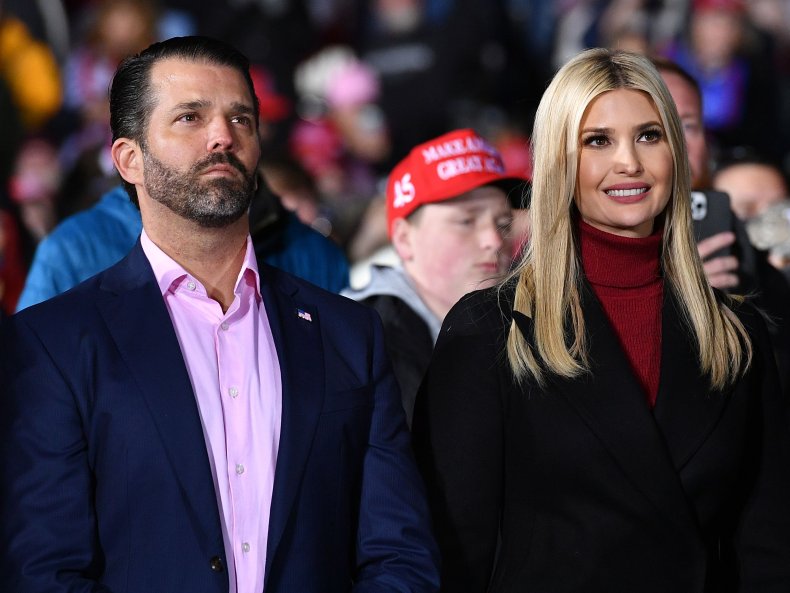 Ivanka Trump (R) and brother Donald Trump