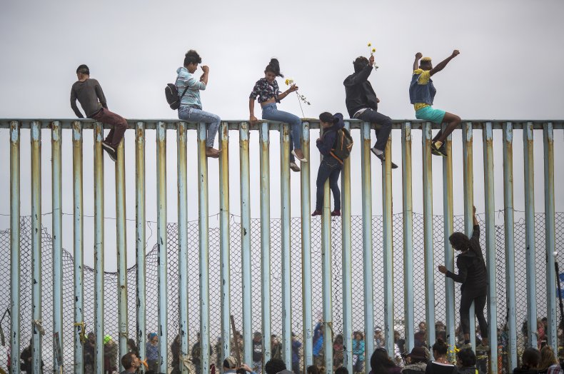 Migrants In Caravan That Travelled Through Mexico 