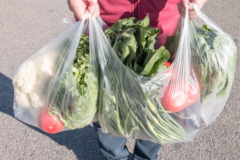 Two bags of vegetables.