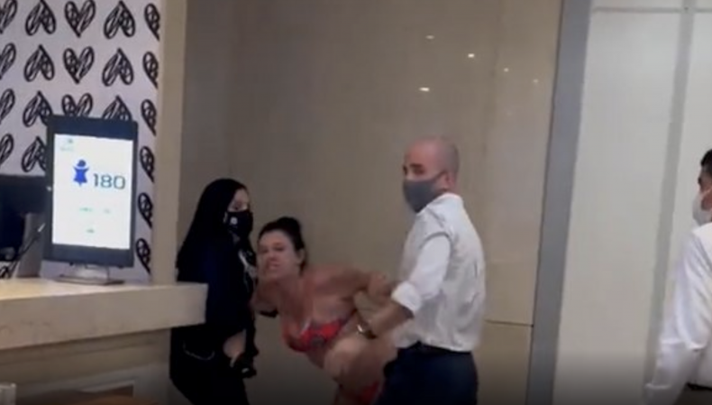 Woman fights man at Hilton Hotel
