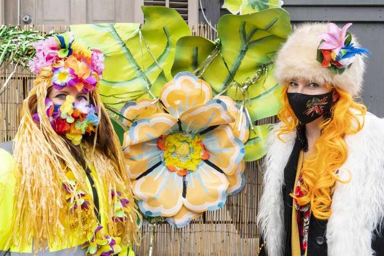 Masked Mardi Gras Attendees