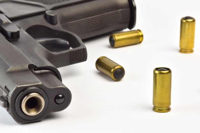 Pistol and bullet casings