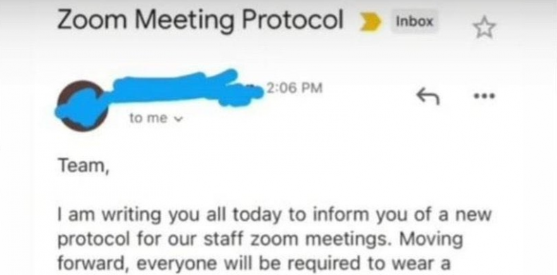Zoom meeting mask requirement