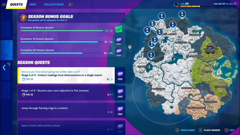 Fortnite Seismometer Locations