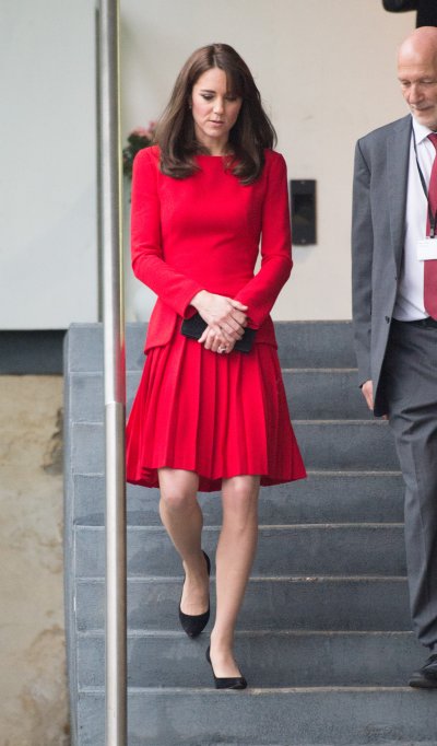 Kate Middleton Wears Red McQueen Kate Middleton Wears Red McQueen